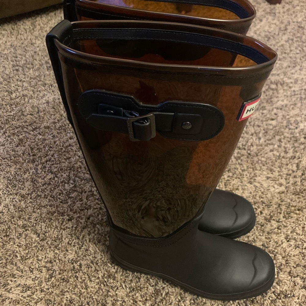 Hunter transparent clear rain boots size 8